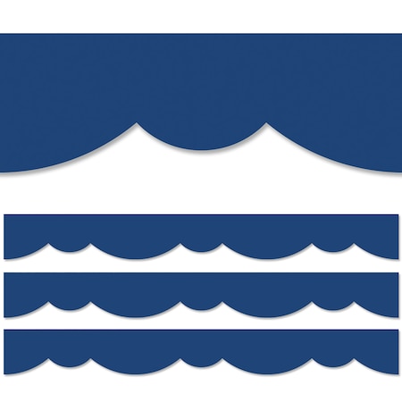 Creative Teaching Press Blue Stylish Scallops EZ Border, Classroom Border Trim, PK72 10475